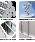 Heavy Duty Stainless Steel Prep Table With Smooth Slide Storage Cabinet, Commercial Kitchen Workbench Built Tough For Restaurants Hotels And Garages, No Fuss Cleaning Surface, 180X80Cm parts: stainless steel tubes, screws, high-capacity storage, load-bearing reinforcements