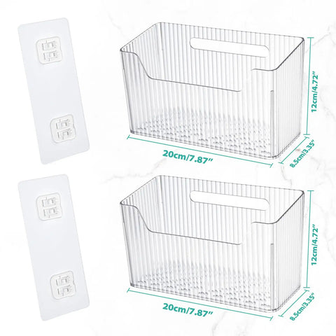 2 Pack Self Adhesive Cabinet Door Organizer Stackable Hanging Storage Bins Super Slick Lid Sorter Heavy Duty Plastic Rack For Kitchen Bathroom Pantry And Rv No Fuss Game Changing Storage Solution