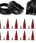 Badass Screw On Metal Spikes, copper tone craft studs, 10x26mm, for bags and leather jackets, includes ten screw sets.