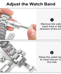 Watch Link Removal Kit With Six Extra Pins And Hammer For Easy Bracelet Removal And Band Size Adjustment