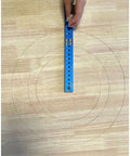 Slick Go To Bandsaw Alignment Gauge With Twelve Inch Laser Etched Sixteenths And Heavy Duty Magnets for marking circles on wood.
