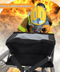 Firefighter demonstrating Pet Fire Escape Kit For Dogs Up To 55 Lbs With 50 Ft Descent Rope Emergency Evacuation Bag in use