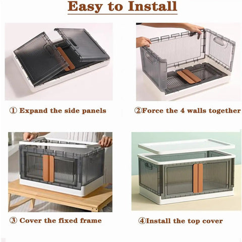 No Sweat Organizing With These Heavy Duty Plastic Storage Boxes With Lids, Built Tough 19 Gallon Collapsible Folding Bins For Closets And Garages Stackable Home Organization Crates 3 Pack installation steps.
