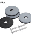 Hella Smooth Furniture Feet Sliders With Durable Screw In Chair Leg Protectors 12 pack of grey and black glide pads with screws.