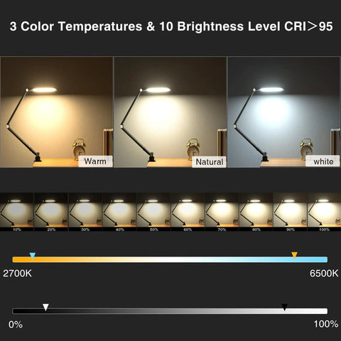 Video Conference Lighting For Computer And Webcams Dimmable 15W Ring Light showing 3 color temps and 10 brightness levels