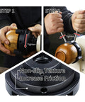 Demonstration of using 4 Inch Wood Lathe Chuck Set With Pro Grade Self Centering 4 Jaw Chuck to tighten a wooden piece