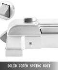 Close-up of Push Bar With Lever Panic Exit Device For 28 To 36 Inch Doors, solid cored spring bolt detail, 201 stainless steel.