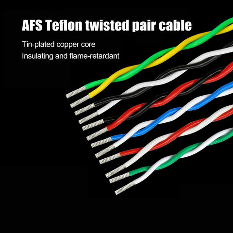 Top Notch 22Awg Yellow Green Fep Insulated Twisted Pair Wire 600V Tinned Copper Flexible High Temperature Cable For Led Lighting Solar Panels And Industrial Controls Brings Badass Durability And Runs Rock Solid On Rough Jobs 50 Feet Spool showing multiple twisted wires with tin-plated copper core.