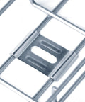Close-up of 30 Pack Hold Down Clamps For Basket Wire Mesh Cable Tray Fasteners For Ground Or Stand Off Brackets Blue Bright Electrogalvanized