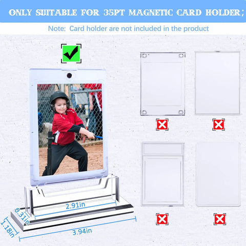 Front view of 4 Pack Magnetic Card Holder Base For Trading Cards Display Stand Protector Case Base Perfect For Baseball Cards