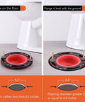 Universal Toilet Flange Repair Kit For 4 Inch And 5 Inch Drain Lines Including Special 3 Inch Connections shown on floor with sizing guide