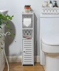 Slim Toilet Paper Holder Stand With Built In Storage Cabinet For Small Bathrooms A Space Saver Free Standing Holder