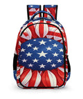USA Flag Sunflower Printed Unisex Backpack with Large Capacity Durable Polyester Daypack front view.