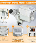 Drain Pump Replacement For Washer Fits GUD27ESSM1WW GTUN275EM GTUP240EM GTUP270GM And Kenmore 26615322 Easy Install No Fuss Durable Pump For Smooth Quiet Draining, white ABS motor assembly