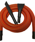 Premium Wet Dry Vacuum Hose Kit With Crushproof 15 Foot Design Fits 2-Quarter Inch Ports Plus Pro Detailing Crevice Tool And Nozzle Attachments For Tough Cleaning Jobs orange hose with crevice tool