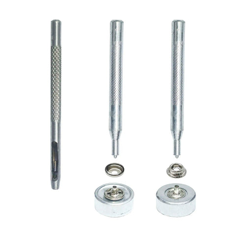 70 Sets 15mm Five Eighths Inch Heavy Duty Snap Fasteners Kit Metal Snaps For Leather Crafts Sewing And Repair Clothing Button Kit With Snap Installation Tool Durable Gun Black Finish