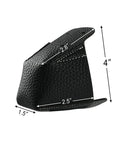 Two Pack Roller Skate Toe Cap Guards Protectors PU Leather Toe Covers For Roller Derby, black with dimensions labeled