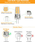 Budget-Friendly 12V LED Bulbs Pack, 10-Pack, 2700K Warm White, 3.5W Each, showing LED chip, G4 base comparison