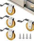 4 Pack Sliding Screen Door Rollers With Heavy Duty Tension Springs, brass wheels and screws for easy replacement.