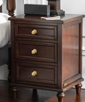 Nightstand with Brushed Gold Solid Brass Cabinet Knobs 5 Pack 1.18 Inch Diameter Drawer Pulls