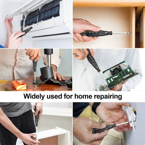 Using 3.6V Cordless Screwdriver With Ultra Strong Magnetic Bit for home repairs, electronics, and furniture assembly