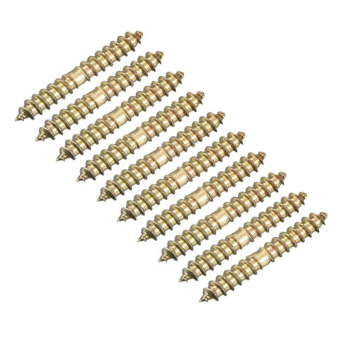 Beefy Heavy Duty Hanger Bolt Set 12 Pcs 10x100mm Double Ended Threaded Dowels For Quick Wood Joining And Hidden Tight Connectors