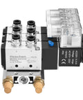 Front view of Beefy 4V210-08 Solenoid Pneumatic Valve with AC220V coil, 5 way 2 position air control, PT1/4 ports