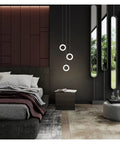 Modern s for Dining Room Decoration Interior for Home Lights for Kitchen Table Light Nordic Style LED Pendant Lights, three rings.