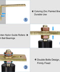 Heavy Duty 3 Inch Sliding Gate Nylon Roller With L Shaped Bracket Gate Roller Guide And Support Assembly For Durable Horizontal Sliding Gate Systems Black Easy Install with zinc-coated bracket, nylon rollers, and double bolt design.