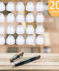 20 Pack White Nonstick Pen Bushings For CA Finishing And Pen Turning, 0.43 inch height, 0.55 inch diameter, HDPE bushing set