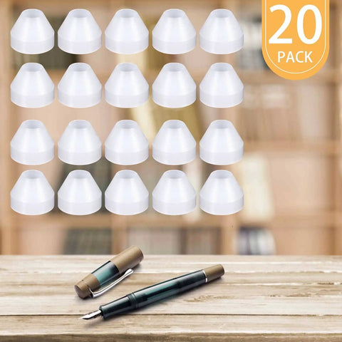 20 Pack White Nonstick Pen Bushings For CA Finishing And Pen Turning, 0.43 inch height, 0.55 inch diameter, HDPE bushing set