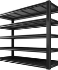 Beefy 5 Tier Garage Shelving Unit With 3000 Lbs Total Capacity Adjustable Industrial Metal Shelves For Garage Basement Pantry Workshop Or Warehouse Storage Sturdy 72 Inch Tall 48 Inch Wide black steel shelves