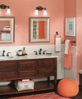 Bathroom with Eva 24 Inch Bathroom Towel Bar In Oil Rubbed Bronze With Sturdy Mounting Posts And Pro Fit Quick Install System.