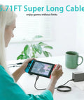 Fast USB-C Charger For Nintendo Switch With USB-C Cord, Compatible With Switch OLED, Switch Lite, And Steam Deck, Powers TV Mode Dock, High Output For Smooth Console Play On Big Screen, 5.71 ft cable