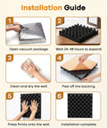 Installation guide for Level Up Your Home Setup With Upgraded Egg Crate Soundproofing Foam For Walls 6 Pack Self Adhesive Acoustic Panels.