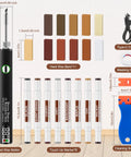 Slick Vinyl Floor Repair Kit With Smart Heat Tool For No Sweat Wood Scratch Fix, includes wax bars and touch up markers.