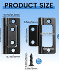 Product size dimensions of 4 Pack Black No Mortise Door Hinges With Screws For Wood Folding Doors Easy Install Durable Cabinet Hinges