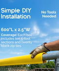 Premium Fence Topper 50 Ft Yellow Chain Link Fence Cover High Viz UV Resistant Safety Fence installed by hand