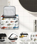 Aircraft Inspired Travel Toiletry Bag For Women And Men Large Capacity Hanging Dopp Kit with helicopter print in bathroom
