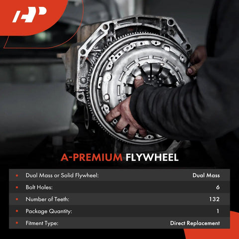 Stock Replacement Dual Mass Flywheel For Volkswagen Jetta Beetle 2005 Through 2007 1.9L Diesel Engine Auto Gearbox with installation view.