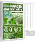 Ultra Fine Garden Netting 10X30Ft Plant Barrier For Backyard Veggies And Flowers Keeps Pests Out With 0.8X1mm Mesh Includes 30 Cable Ties And 10 Nails Perfect For Greenhouse Patio And Garden Bed Protection packaging with mesh, ties, and nails visible.