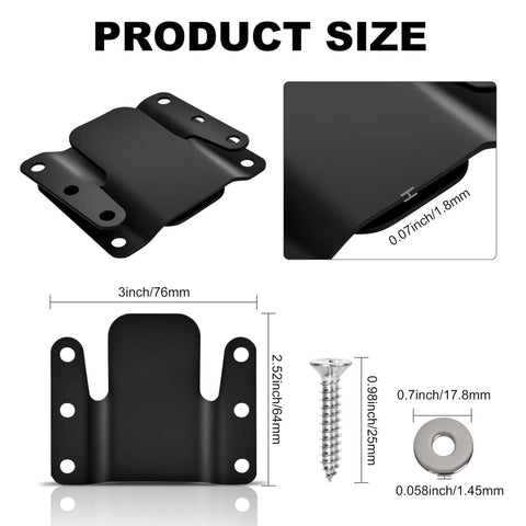 Heavy Duty Metal Sectional Sofa Connectors With Included Screws Universal Couch Interlocking Brackets product size dimensions 3x2.52 inches with screws.