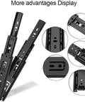 Heavy Duty Pair Of Black Metal Three Section Full Extension Drawer Slides Featuring Quiet Ball Bearing Tracks and Smooth Side Mount Glides Built Tough to Slide Like Butter For Drawers Up To Twenty Five Inches, detailed view.