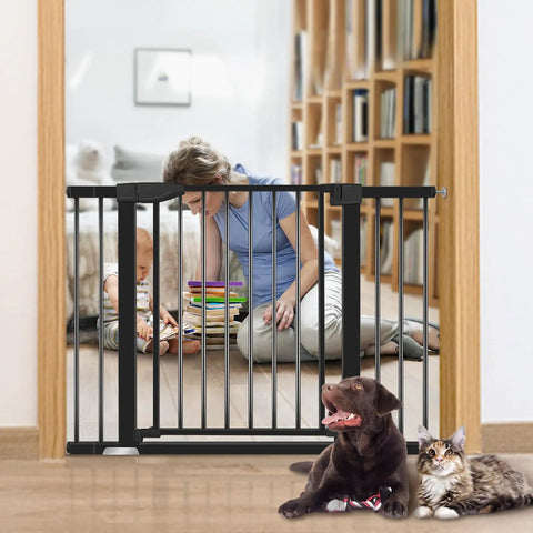 Wide Fit Baby Gate For Stairs And Doorways Auto Close Fits 29.93 To 46 Inch Openings 30 Inch Tall Walk Through Indoor Gate.