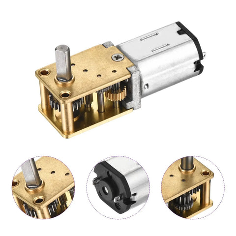 12V Micro DC Gearbox Motor With 1 To 1030 Reduction, 16 RPM Output, 8mm Shaft Length, 3mm Shaft Diameter, Metal Mini Gearbox For RC Cars, Robots