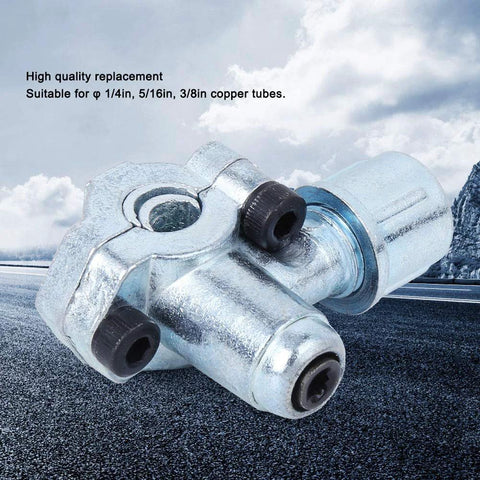 Miskall refrigerator piercing valve kit BVP-31, silver metal refrigeration needle valves for liquid adding, with wrench