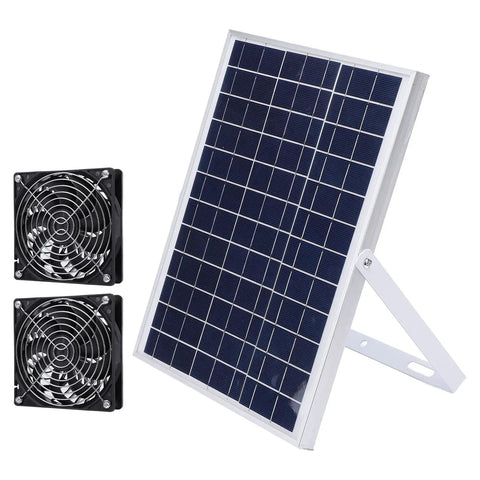 15 Panel Solar Dual Fan Kit For Coop Greenhouse And Outdoor Shed Ventilation IP65 Weatherproof With Bracket And Net Two Speed Fans Up To 3000 RPM For Eco Friendly Cooling And Lower Power Bills