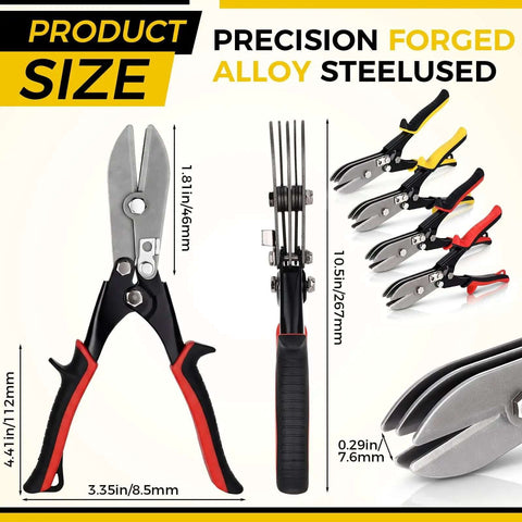 4 Pack 5 Blade Sheet Metal Crimping Tool Set For 22 To 28 Gauge Stainless Steel And Galvanized Duct Downspout Gutter And Stove Pipe Crimpers