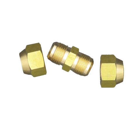 1/4 Inch No Weld Copper Pipe Connector For Hvac Ac Lines No Sweat Compression Coupler with nuts and coupler fittings.