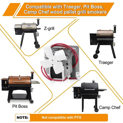 Compatible 2.0 RPM Auger Motor Replacement for Wood Pellet Grills 120V 60Hz 2 Pole, fits Traeger, Pit Boss, Camp Chef models